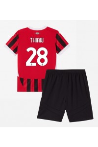 AC Milan Malick Thiaw #28 Jalkapallovaatteet Lasten Kotipeliasu 2024-25 Lyhythihainen (+ Lyhyet housut)